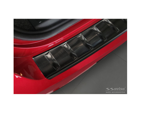 Black stainless steel bumper protector suitable for Seat Ibiza 6F Facelift 2021- 'Ribs', Image 3