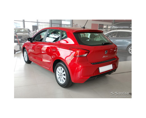 Black stainless steel bumper protector suitable for Seat Ibiza 6F Facelift 2021- 'Ribs', Image 5