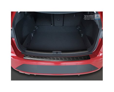 Black stainless steel bumper protector suitable for Seat Leon (5F) ST 2013-2017 & 2017- 'RIbs', Image 3