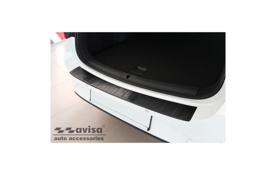 Black stainless steel bumper protector suitable for Seat Leon Sportstourer 2020- 'Ribs'
