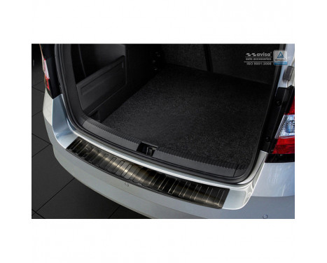 Black stainless steel bumper protector suitable for Skoda Fabia III Combi 2015- 'Ribs'