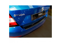 Black stainless steel bumper protector suitable for Skoda Fabia III HB 5-door Facelift 2018- 'Ribs'