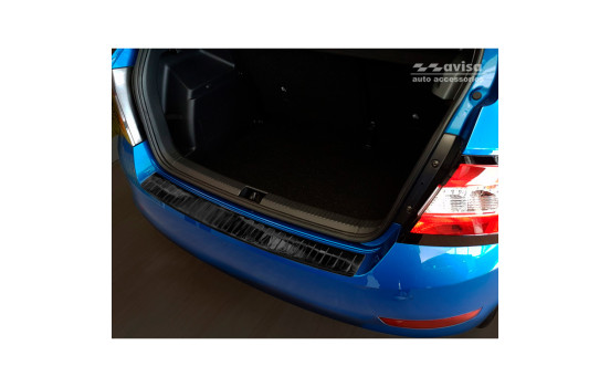 Black stainless steel bumper protector suitable for Skoda Fabia III HB 5-door Facelift 2018- 'Ribs', Image 2