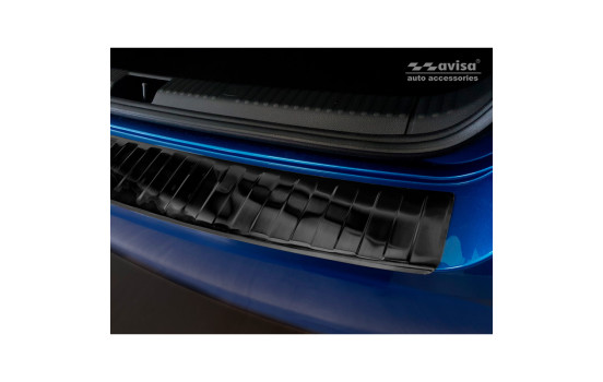 Black stainless steel bumper protector suitable for Skoda Fabia III HB 5-door Facelift 2018- 'Ribs', Image 4