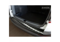 Black stainless steel bumper protector suitable for Skoda Karoq 2017- 'Ribs'