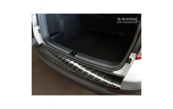 Black stainless steel bumper protector suitable for Skoda Karoq 2017- 'Ribs'