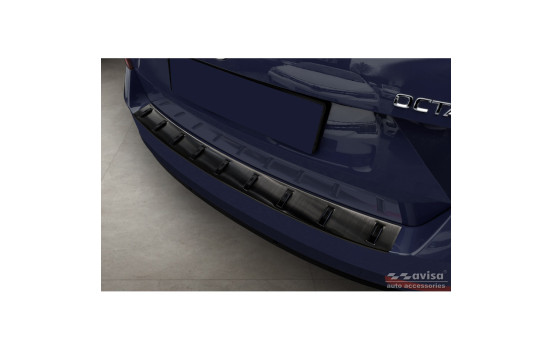 Black stainless steel bumper protector suitable for Skoda Octavia III Combi Facelift 2017-2020 'STRONG EDIT