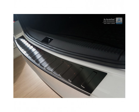 Black stainless steel bumper protector suitable for Skoda Octavia III Kombi 2013- 'Ribs', Image 2