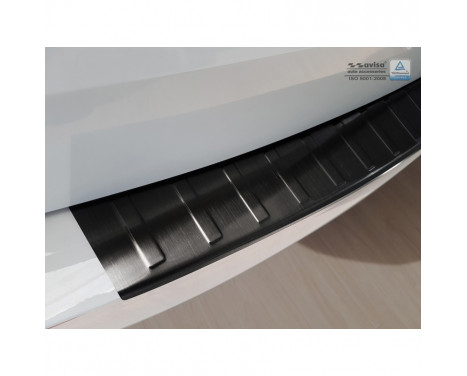 Black stainless steel bumper protector suitable for Skoda Octavia III Kombi 2013- 'Ribs', Image 4