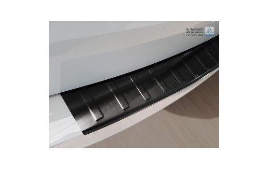Black stainless steel bumper protector suitable for Skoda Octavia III Kombi 2013- 'Ribs', Image 4