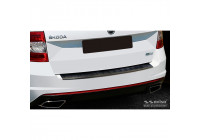 Black stainless steel bumper protector suitable for Skoda Octavia III Kombi RS 2013-2016 & FL 2017- 'Ribs'