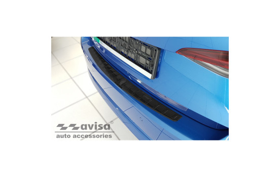 Black stainless steel bumper protector suitable for Skoda Octavia IV Liftback 2020- 'Ribs'