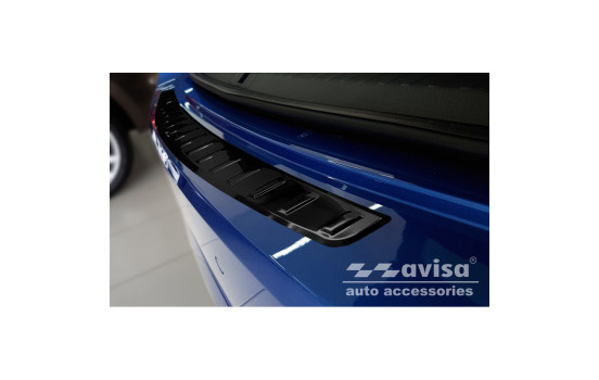 Black stainless steel bumper protector suitable for Skoda Octavia IV Liftback 2020- 'Ribs', Image 2