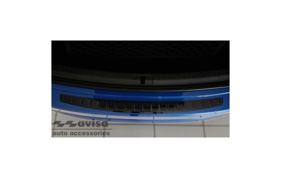 Black stainless steel bumper protector suitable for Skoda Octavia IV Liftback 2020- 'Ribs', Image 3