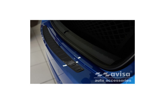 Black stainless steel bumper protector suitable for Skoda Octavia IV Liftback 2020- 'Ribs', Image 5