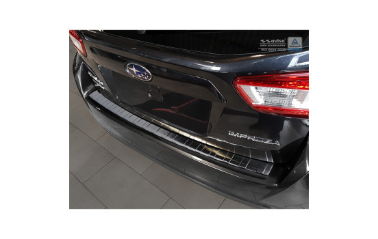 Black stainless steel bumper protector suitable for Subaru Impreza V (GT) 5-door 2017- 'Ribs'
