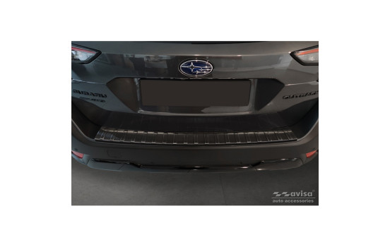 Black stainless steel bumper protector suitable for Subaru Outback (BT) 2020- 'Ribs', Image 2