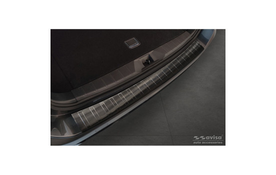 Black stainless steel bumper protector suitable for Subaru Outback (BT) 2020- 'Ribs', Image 3