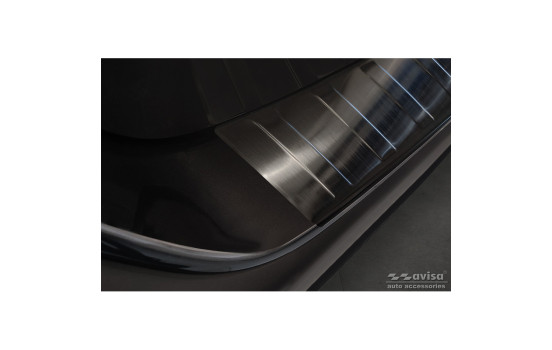 Black stainless steel bumper protector suitable for Subaru Outback (BT) 2020- 'Ribs', Image 4