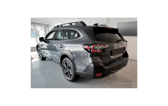 Black stainless steel bumper protector suitable for Subaru Outback (BT) 2020- 'Ribs', Image 5