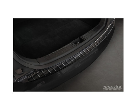 Black stainless steel bumper protector suitable for Tesla Model S 2012- 'Ribs'