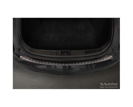 Black stainless steel bumper protector suitable for Tesla Model S 2012- 'Ribs', Image 2
