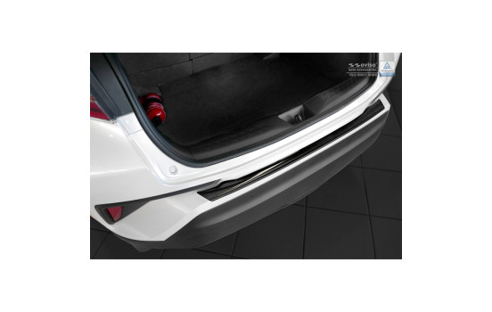Black stainless steel bumper protector suitable for Toyota C-HR 2016- 'Ribs'