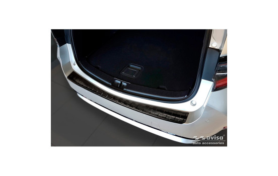Black stainless steel bumper protector suitable for Toyota Corolla XII Combi 2019- 'Ribs', Image 2