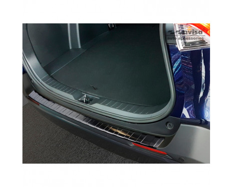 Black stainless steel bumper protector suitable for Toyota RAV4 (5th Gen.) 2018- 'Ribs'