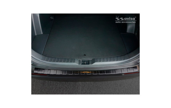 Black stainless steel bumper protector suitable for Toyota RAV4 (5th Gen.) 2018- 'Ribs', Image 2