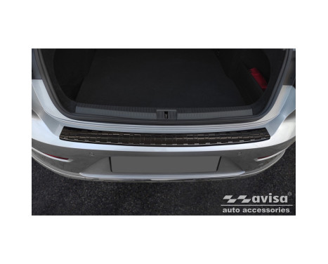 Black stainless steel bumper protector suitable for Volkswagen Arteon Shooting Brake 2020- 'Ribs'