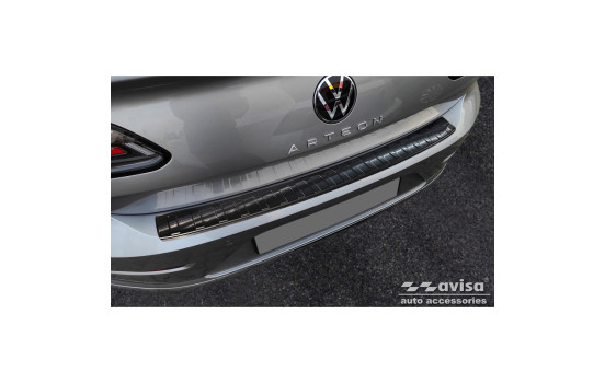 Black stainless steel bumper protector suitable for Volkswagen Arteon Shooting Brake 2020- 'Ribs', Image 5