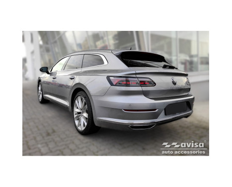Black stainless steel bumper protector suitable for Volkswagen Arteon Shooting Brake 2020- 'Ribs', Image 6