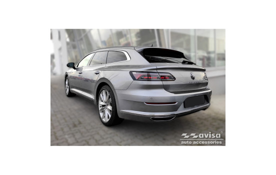 Black stainless steel bumper protector suitable for Volkswagen Arteon Shooting Brake 2020- 'Ribs', Image 6