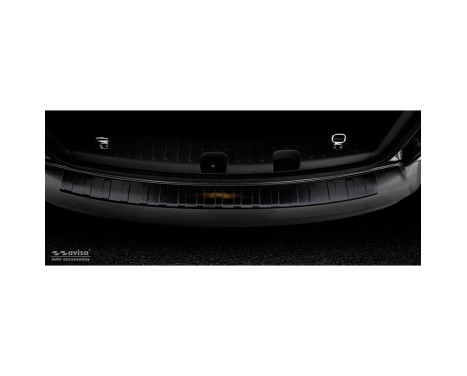 Black stainless steel bumper protector suitable for Volkswagen Caddy 2004-2015 & FL 2015- 'Ribs', Image 3