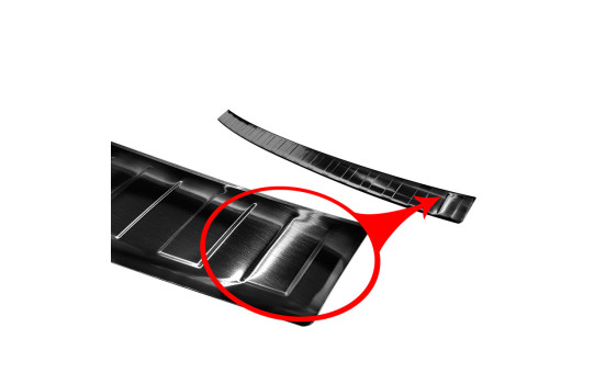 Black stainless steel bumper protector suitable for Volkswagen Caddy 2004-2015 & FL 2015- 'Ribs', Image 5