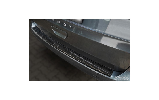 Black stainless steel bumper protector suitable for Volkswagen Caddy V 2020- 'Ribs'
