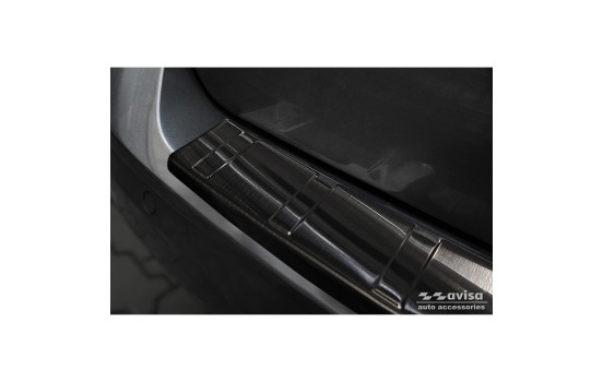Black stainless steel bumper protector suitable for Volkswagen Caddy V 2020- 'Ribs', Image 4