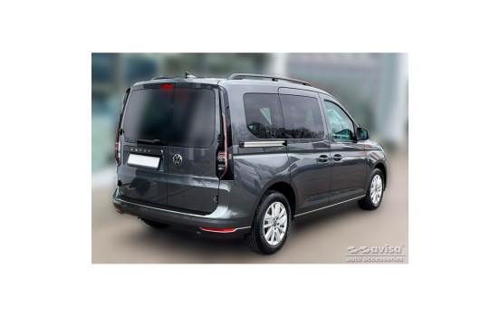 Black stainless steel bumper protector suitable for Volkswagen Caddy V 2020- 'Ribs', Image 5