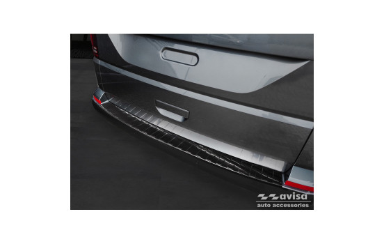 Black stainless steel bumper protector suitable for Volkswagen Caravelle T6 2015- & FL 2019- (with tailgate)