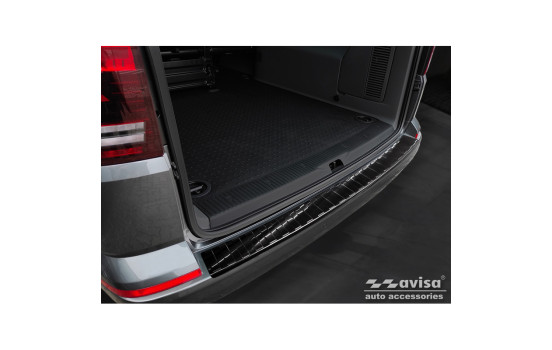 Black stainless steel bumper protector suitable for Volkswagen Caravelle T6 2015- & FL 2019- (with tailgate), Image 2
