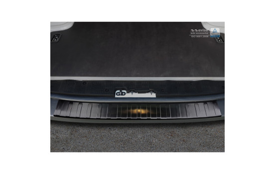 Black stainless steel bumper protector suitable for Volkswagen Crafter TGE 2017- 'Ribs', Image 2