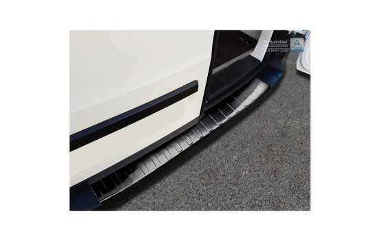 Black stainless steel bumper protector suitable for Volkswagen Crafter TGE 2017- 'Ribs', Image 3