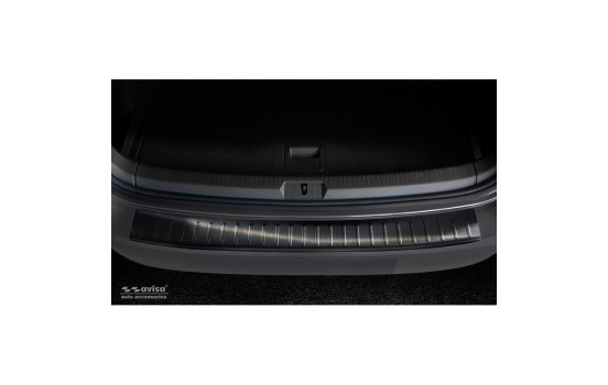 Black stainless steel bumper protector suitable for Volkswagen Golf VII Variant 2012-2017 'Ribs', Image 2