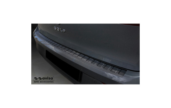 Black stainless steel bumper protector suitable for Volkswagen Golf VIII HB 5-door 2020- 'Ribs'