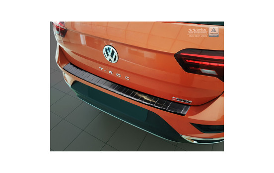 Black stainless steel bumper protector suitable for Volkswagen T-Roc 11/2017- 'Ribs', Image 2