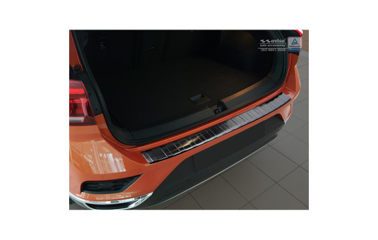 Black stainless steel bumper protector suitable for Volkswagen T-Roc 11/2017- 'Ribs', Image 3