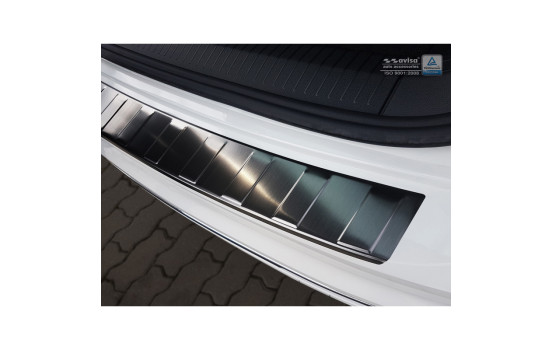 Black stainless steel bumper protector suitable for Volkswagen Tiguan II incl. Allspace 2016- 'Ribs', Image 2