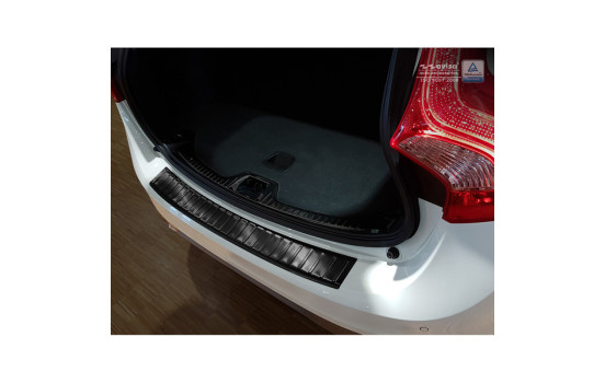 Black stainless steel bumper protector suitable for Volvo V60 2010- 'Ribs'