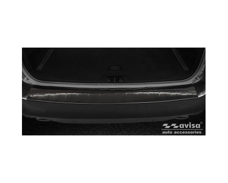 Black stainless steel bumper protector suitable for Volvo V70 Facelift 2013-2016 'Ribs', Image 3